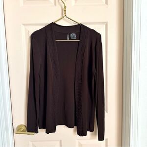 Brown Etoile Open Cardigan Sweater